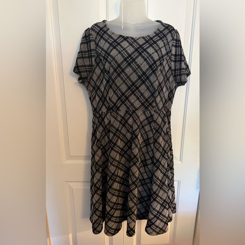 Torrid Black and White Checkered Mini Dress